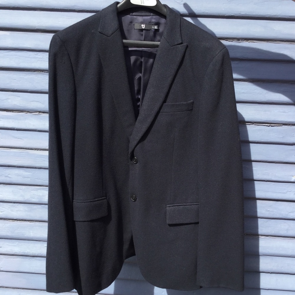 Black Wool Sport Coat Blazer size L